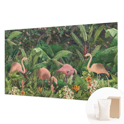 Papel mural texturado decorativo con diseño de flamencos rosas