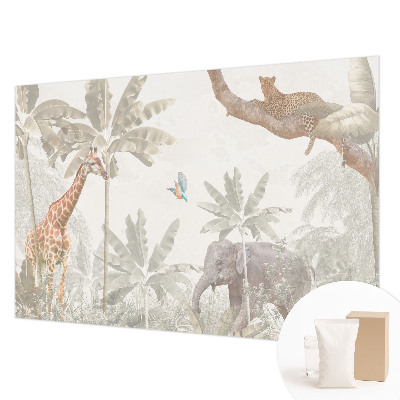 Mural decorativo con diseño de oasis tropical