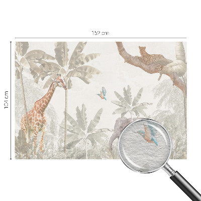 Mural decorativo con diseño de oasis tropical