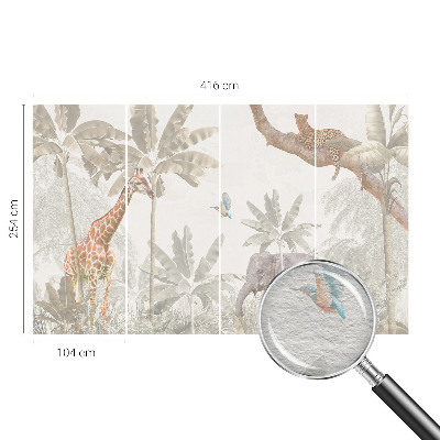 Mural decorativo con diseño de oasis tropical