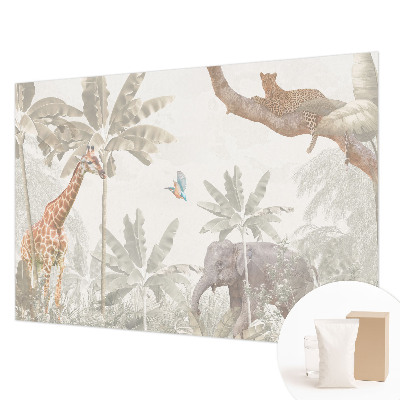 Mural decorativo con diseño de oasis tropical