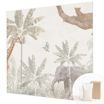 Mural decorativo con diseño de oasis tropical