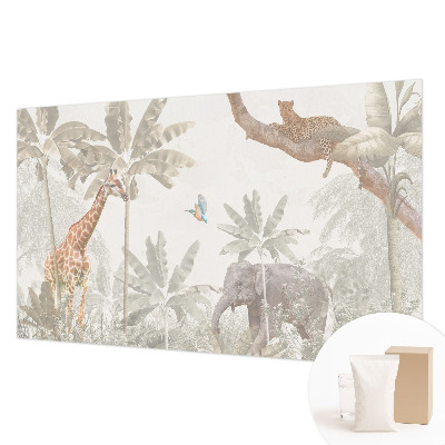 Mural decorativo con diseño de oasis tropical