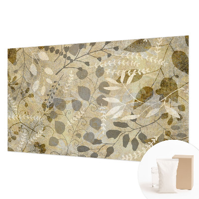 Papel mural con patrón decorativo con motivo de hojas y ramitas