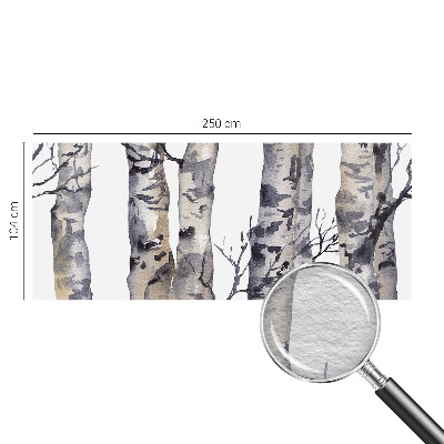 Mural de pared con estampado hermoso con motivo de bosque de álamos