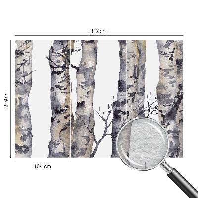 Mural de pared con estampado hermoso con motivo de bosque de álamos