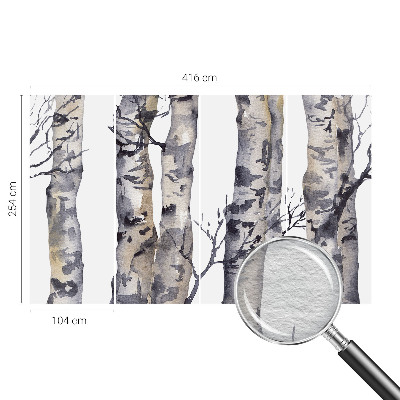 Mural de pared con estampado hermoso con motivo de bosque de álamos