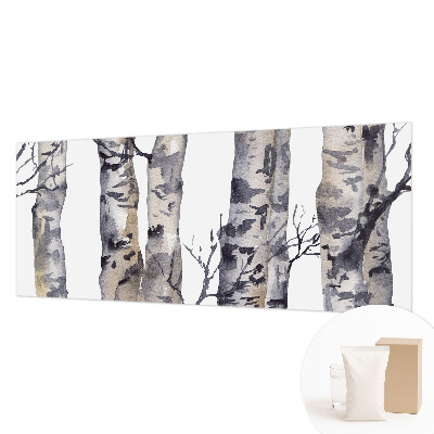 Mural de pared con estampado hermoso con motivo de bosque de álamos