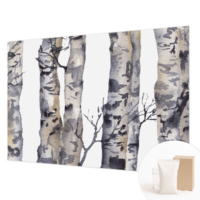 Mural de pared con estampado hermoso con motivo de bosque de álamos