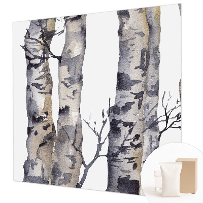 Mural de pared con estampado hermoso con motivo de bosque de álamos