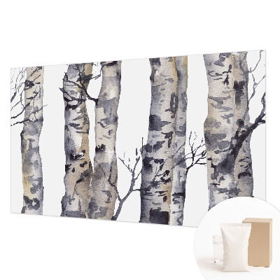 Mural de pared con estampado hermoso con motivo de bosque de álamos