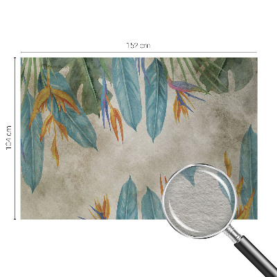 Papel mural texturado decorativo con motivo de flores tropicales