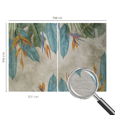 Papel mural texturado decorativo con motivo de flores tropicales