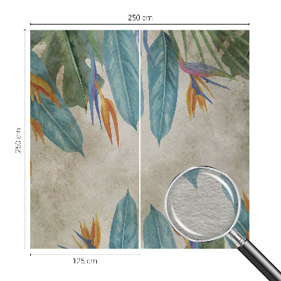 Papel mural texturado decorativo con motivo de flores tropicales