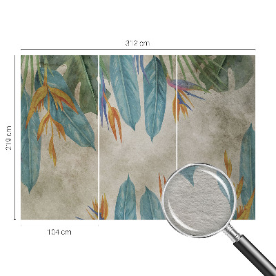 Papel mural texturado decorativo con motivo de flores tropicales
