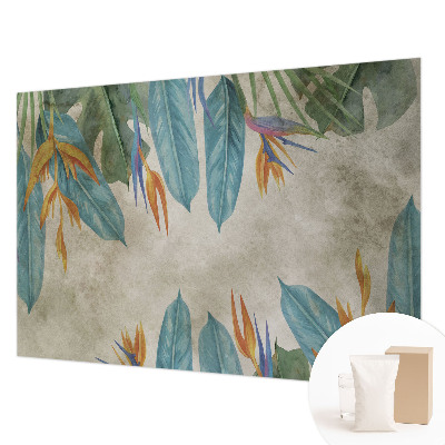 Papel mural texturado decorativo con motivo de flores tropicales