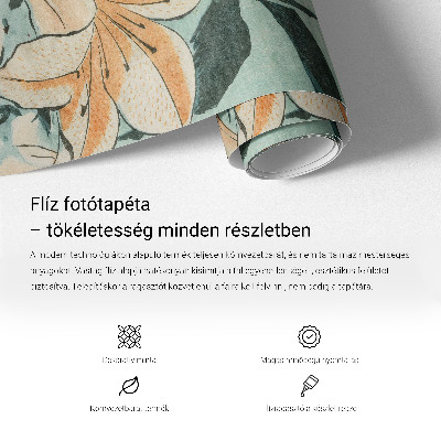 Papel mural texturado decorativo con motivo de flores tropicales