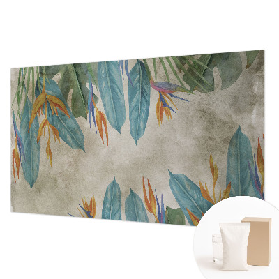 Papel mural texturado decorativo con motivo de flores tropicales
