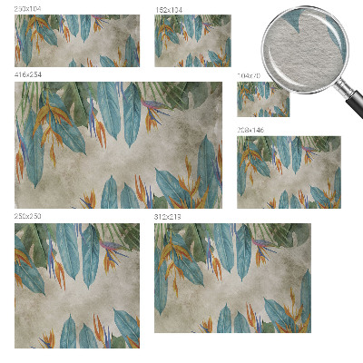 Papel mural texturado decorativo con motivo de flores tropicales