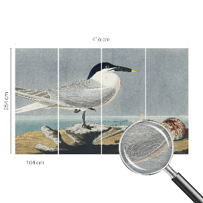 Mural decorativo con diseño de aves de estilo elegante