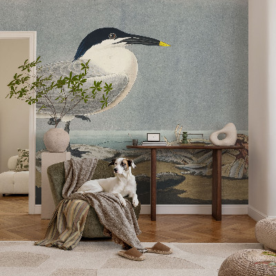 Mural decorativo con diseño de aves de estilo elegante