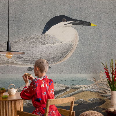 Mural decorativo con diseño de aves de estilo elegante