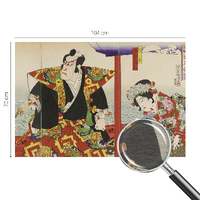Mural de pared con estampado hermoso con un motivo de teatro japonés
