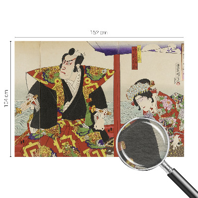 Mural de pared con estampado hermoso con un motivo de teatro japonés