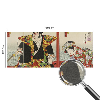 Mural de pared con estampado hermoso con un motivo de teatro japonés