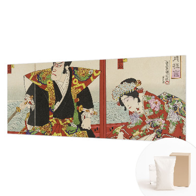 Mural de pared con estampado hermoso con un motivo de teatro japonés