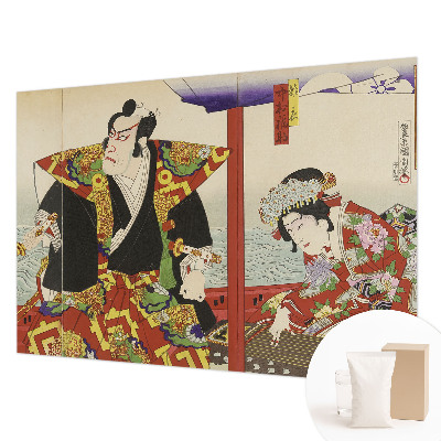 Mural de pared con estampado hermoso con un motivo de teatro japonés