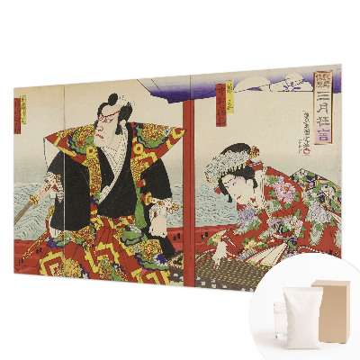Mural de pared con estampado hermoso con un motivo de teatro japonés