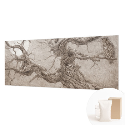 Papel mural texturado decorativo con diseño de aves nocturnas