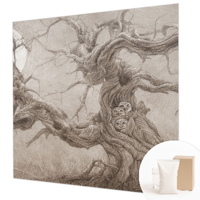Papel mural texturado decorativo con diseño de aves nocturnas