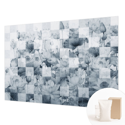 Mural decorativo con motivo de flores de loto