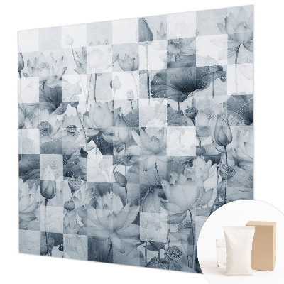 Mural decorativo con motivo de flores de loto