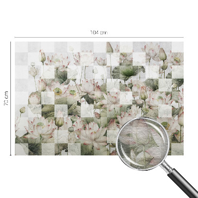 Fotomural decorativo para cabecero de cama con patrones de loto