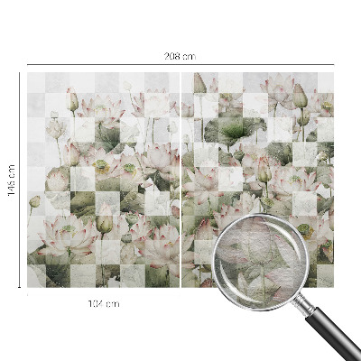 Fotomural decorativo para cabecero de cama con patrones de loto