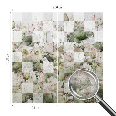 Fotomural decorativo para cabecero de cama con patrones de loto