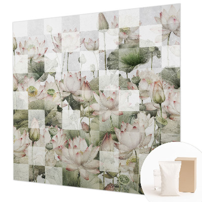 Fotomural decorativo para cabecero de cama con patrones de loto