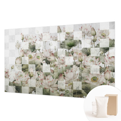 Fotomural decorativo para cabecero de cama con patrones de loto