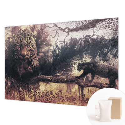 Papel mural con patrón decorativo con motivo de bosque