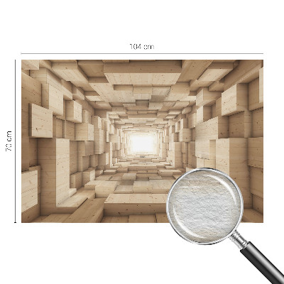 Papel mural texturado decorativo con diseño de túnel de madera