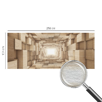 Papel mural texturado decorativo con diseño de túnel de madera