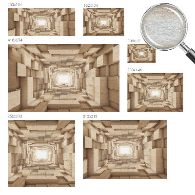 Papel mural texturado decorativo con diseño de túnel de madera