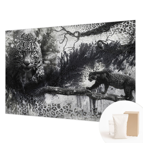 Mural de pared con estampado hermoso con un motivo de leopardos abstractos
