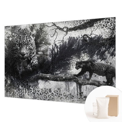 Mural de pared con estampado hermoso con un motivo de leopardos abstractos