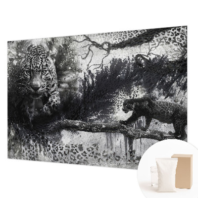 Mural de pared con estampado hermoso con un motivo de leopardos abstractos