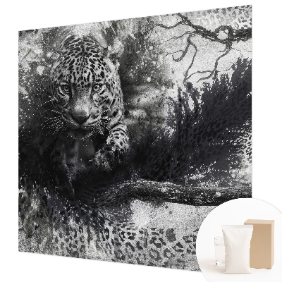 Mural de pared con estampado hermoso con un motivo de leopardos abstractos