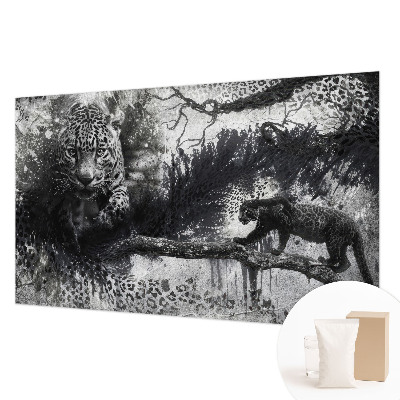 Mural de pared con estampado hermoso con un motivo de leopardos abstractos